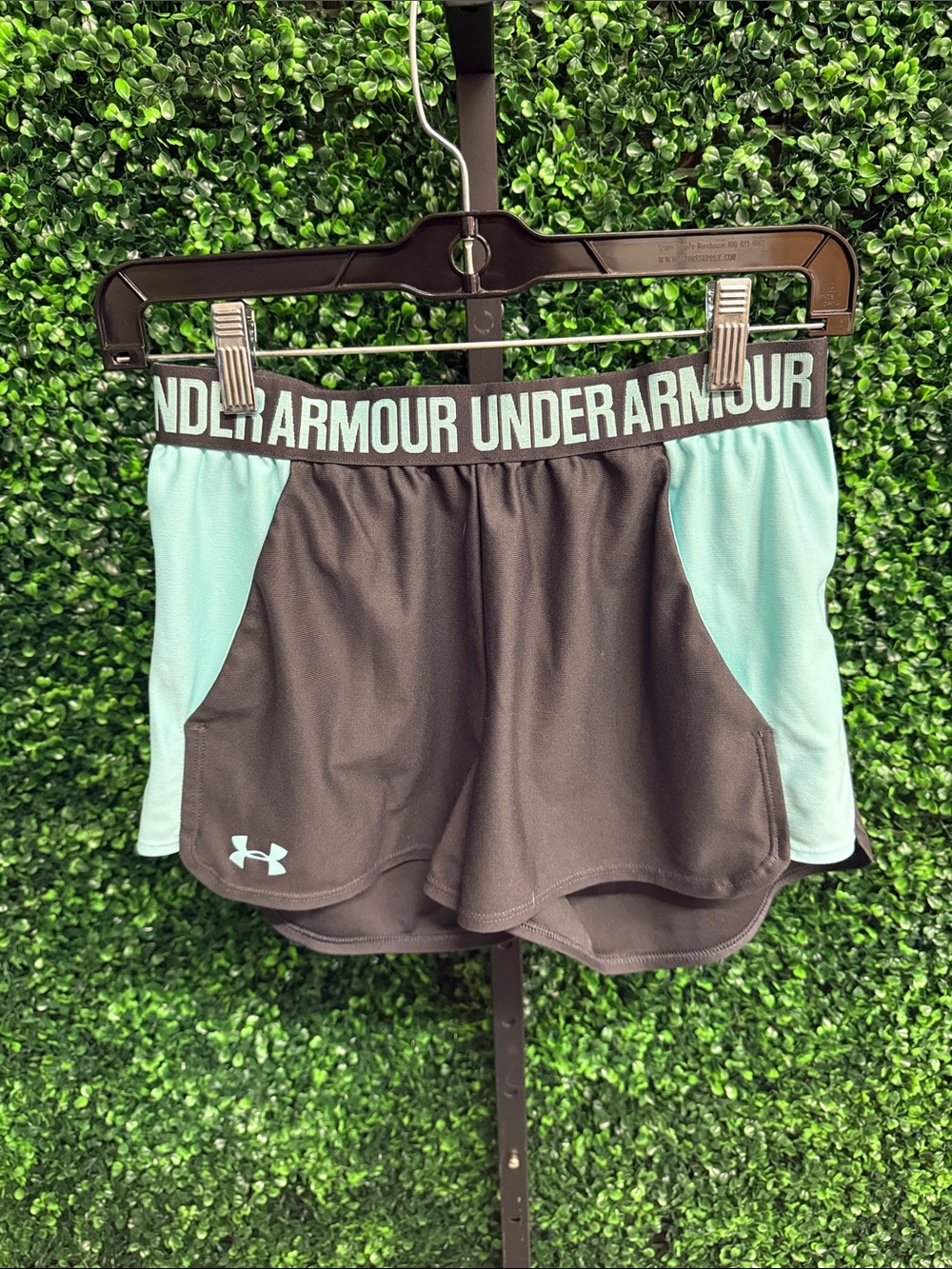 Under Armour Women’s Black & Mint Green Athletic Shorts